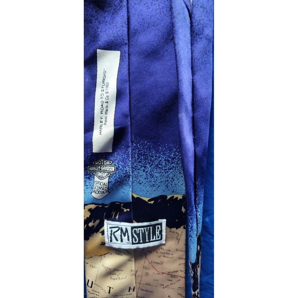 Harley-Davidson Road to Sturgis RM Style Ralph Marlin 100% Silk Tie 1993 Vintage - Picture 5 of 7